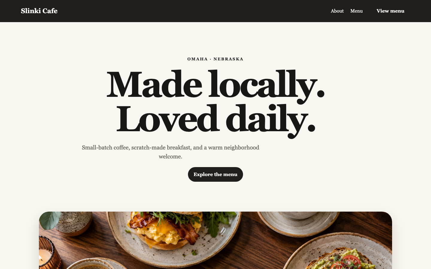 Editorial Slinki website template